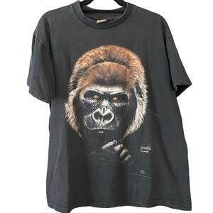 Vintage 90s Gorilla 3D Emblem Nature Single Stitch Shirt Adult Large
